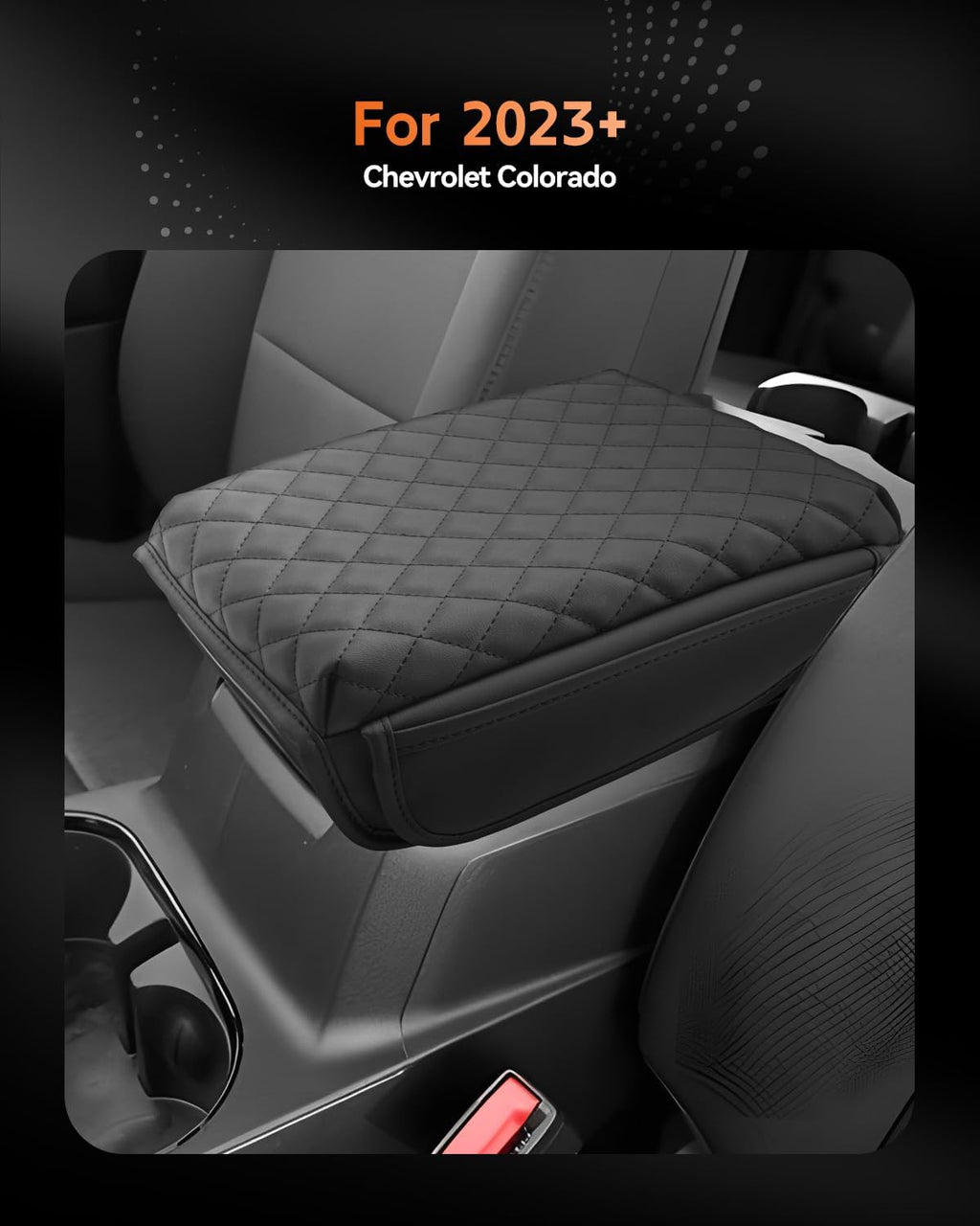 CDEFG for Chevrolet Colorado 2023-2025 2026 Center Console Cover Armrest Box Cover for Chevy Colorado (WT, LT, Trail Boss, Z71, ZR2) Accessories Console Arm Rest Protector 2 Side Pocket