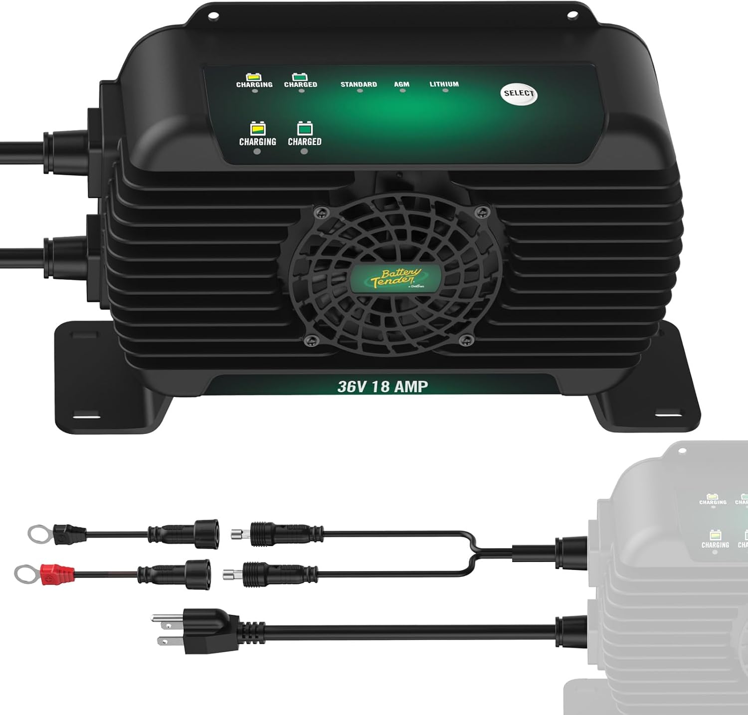 Battery Tender PowerPlus 36V, 18 AMP Battery Charger and Maintainer - Golf Cart and Marine Applications - IP68 Weather Resistant