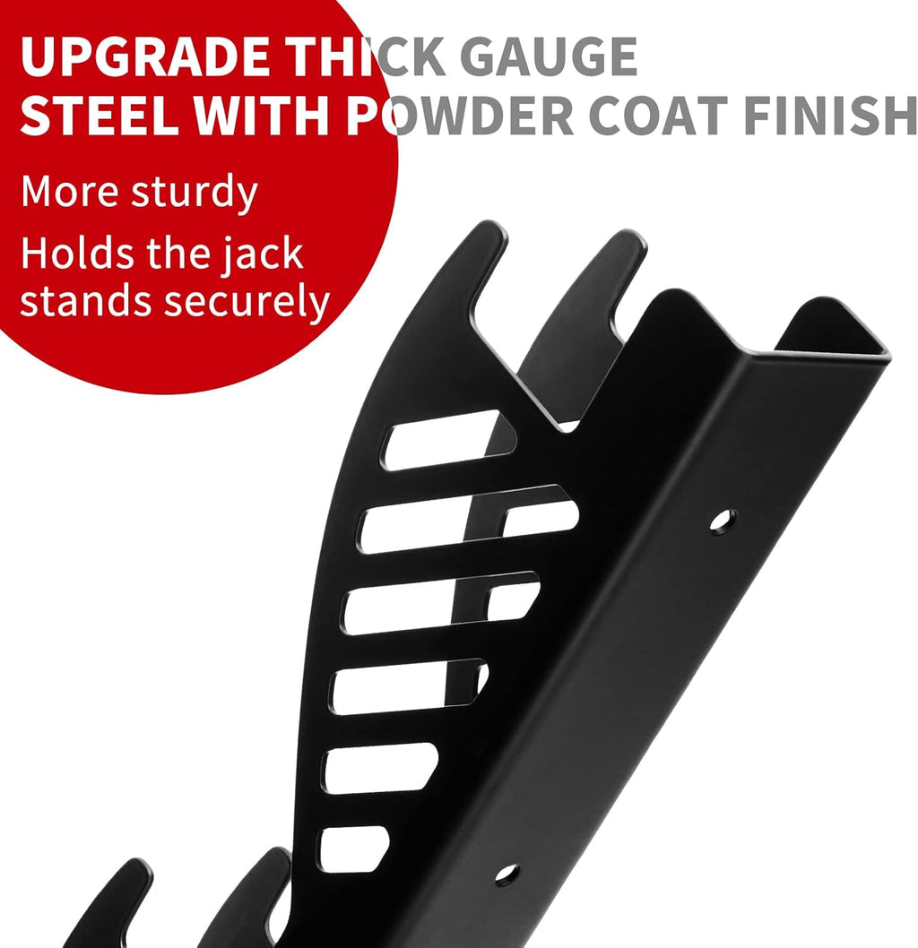 Jack Stand Wall Mount Organizer: Jack Stands Holder Storage Rack Mount - Fit for 2 & 3 Ton Jack Stand (2 Pack)