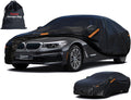 Kayme 7 Layers Heavy Duty Car Cover Waterproof All Weather, Full Exterior Cover Outdoor Snow Sun Uv Protection with Zipper for Automobiles, Universal Fit for Sedan (194-208 inch)