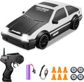 RC Drift Car 1/24 2.4GHz Remote Control Cars, 4WD High Speed Drift RC Cars with Cool LED Lights, Extra Drifting Tires Racing Toys Car for Kids Boys Girls Adults (White)