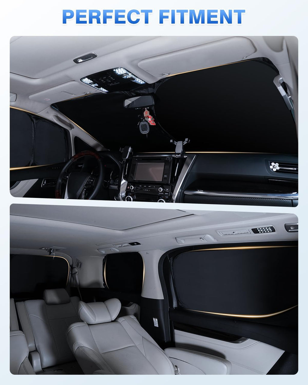 Sunshades for Chevrolet/Chevy Tahoe 2015-2020 Accessories Windshield Sun Shade Side Rear Window Shade Cover Sun Visor Shield Privacy Protection Keep Vehicle Cool Black 8PCS