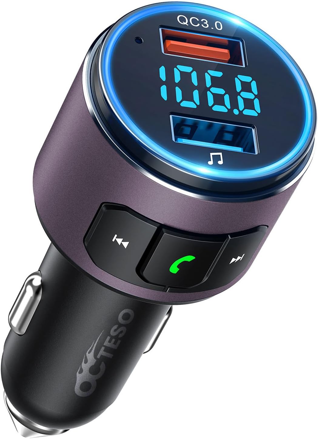 Upgraded V5.0 FM Transmitter for Car-Brown…