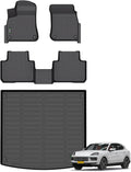 ANBINGO®-Floor Mats & Cargo Liner Custom for Porsche Cayenne 2019-2025 All Weather Protection TPE Heavy Duty Non-Slip Automotive Cayenne Floor Liners Fits Full Set Accessories, Black