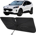 Proadsy Windshield Sun Shade Umbrella for Ford Escape 2020-2025 2026 Foldable Car Umbrella Sunshade with Soft TPU Handle Spring Structure Crystal Cooling Material Protect Car from Rays & Heat