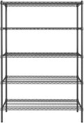 Black 5-Tier Metal Adjustable Freestanding Garage Storage Wire Shelving Unit (36 in. W x 72 in. H x 14in. D)