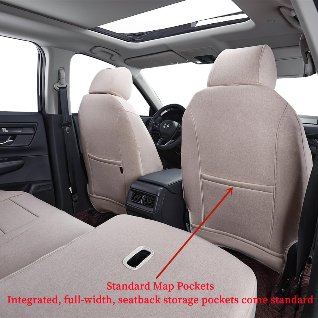 coverdream Custom Seat Covers Compatible with Select Honda CRV 2015 2016 Models (Beige,Full Set)