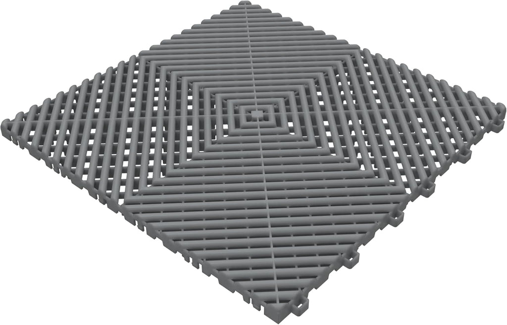 Multifunctional Interlocking Modular Garage Floor Tiles, Non-Slip Interlocking Plastic Floor Tiles, 15.7'' x 15.7'' x 0.7''(Thickness) Flooring Tile(40 Pack), Grey
