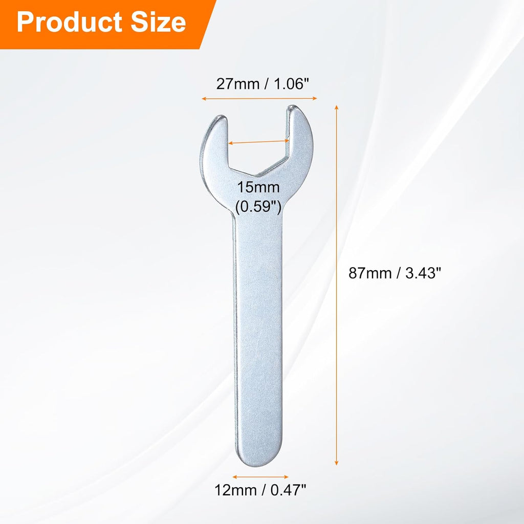 HARFINGTON 10pcs Small Wrench 15mm Open End U-Shaped Single Open Ended Spanner Super Thin Flat Head Galvanizing Wrench for Automotive Repair Furniture Assembly