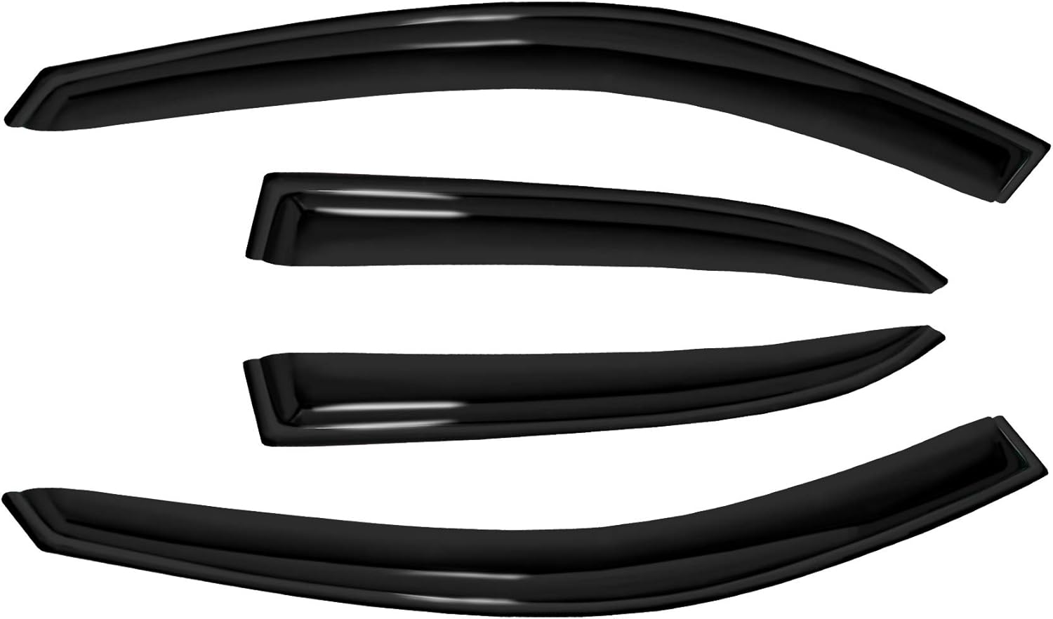 4pc Sun Rain Guards Window Visor Wind Deflector Compatible with Chevy Malibu 2013-2015 Smoke,No Maxx Hatchback Model 94362