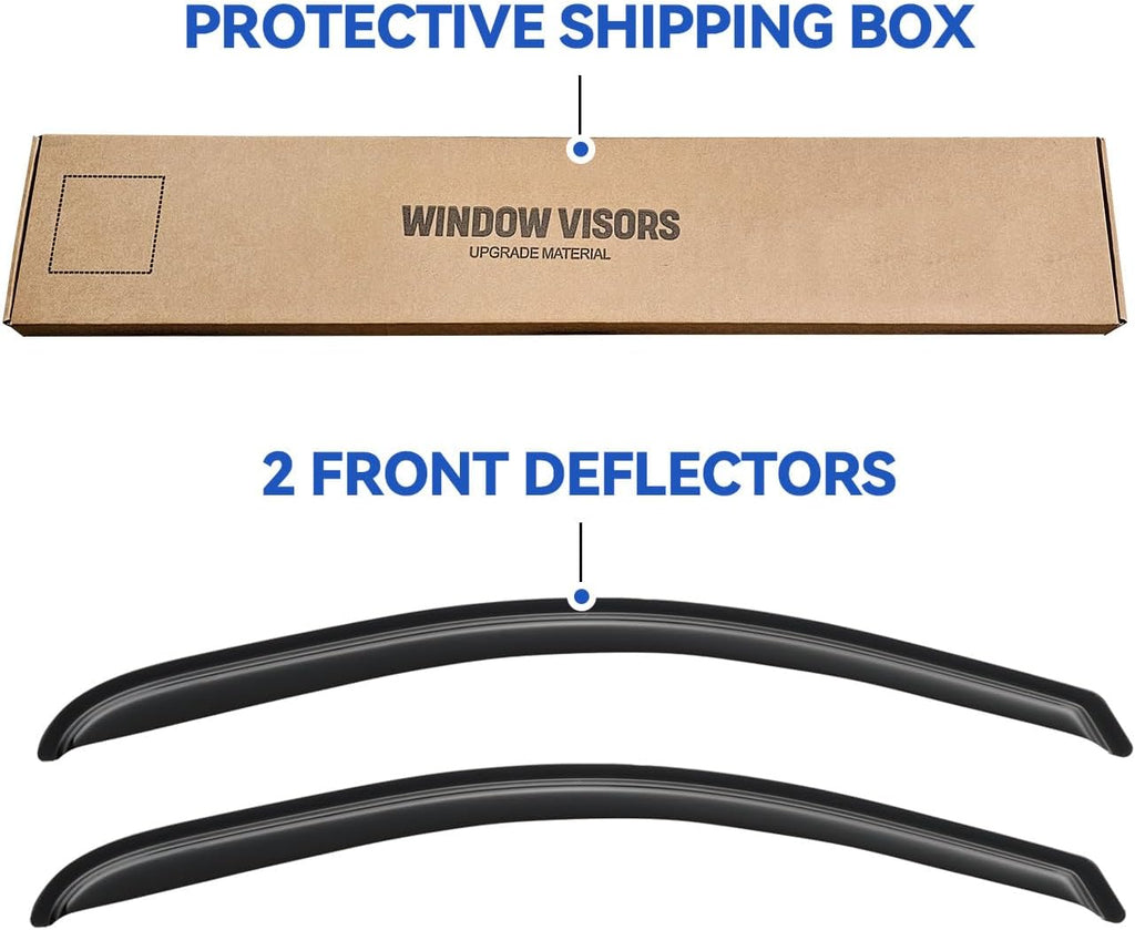 Window Visors Rain Guards for 2014-2018 Chevy Silverado/GMC Sierra 1500 Regular Cab, Out-Channel Window Vent Wind Deflectors Visors Shades for 15-19 Silverado/Sierra 2500HD 3500HD, 2PCS