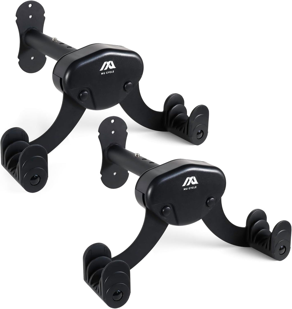 Buffalo Bike Wall Mount Rack – Adjustable Horizontal Indoor Hanger for Road, Mountain & Hybrid Bikes up to 48.5 lbs | Space-Saving Heavy-Duty Bicycle Storage for Garage & Home (2 Pack)
