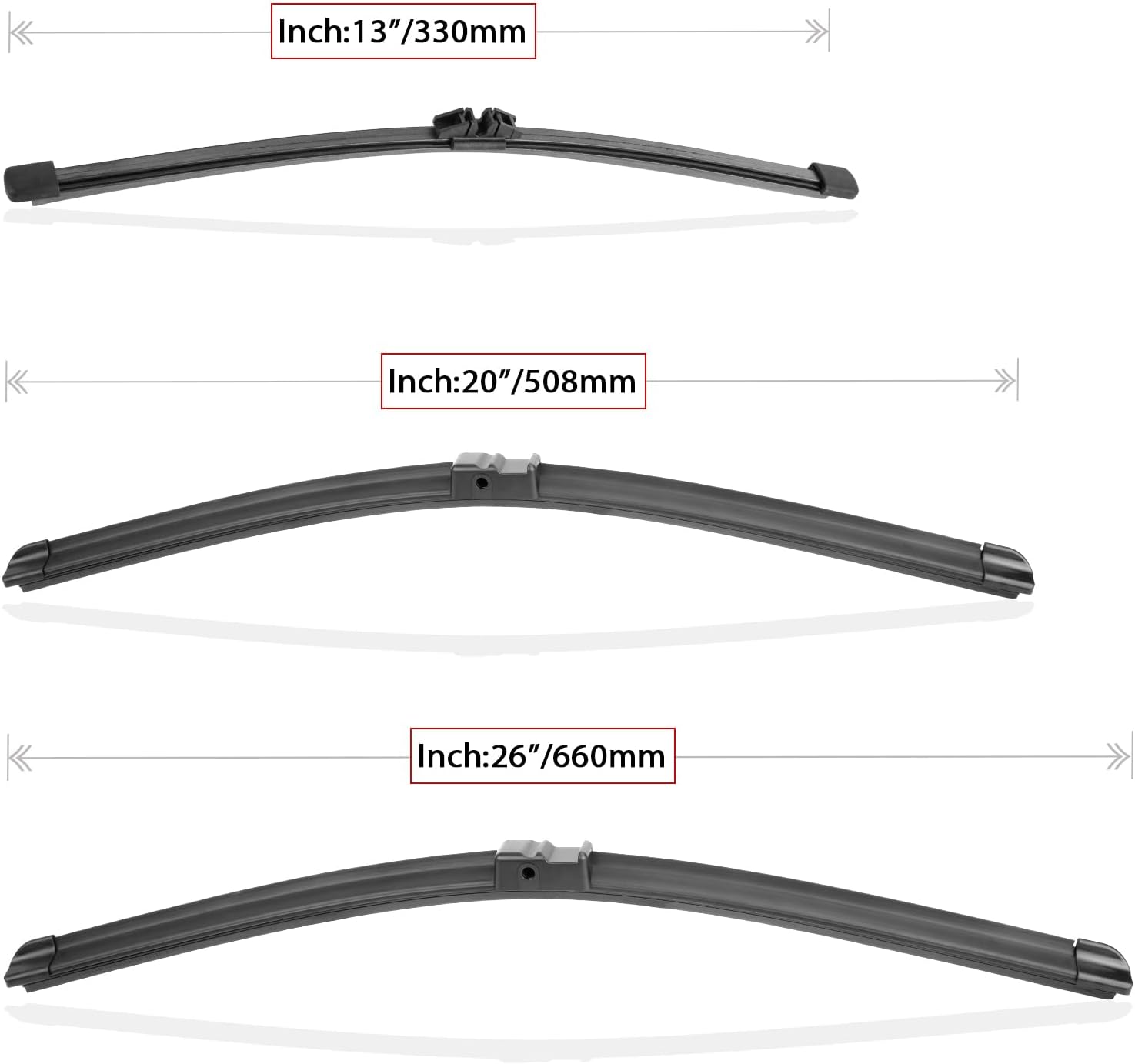 Windshield Wiper Blades Replacement for BMW X3 2011 2012 2013 2014 2015 2016 2017 Original Factory Quality Front Rear Wipers Blade Set for My Car - 26" 20" 13" (Pack of 3)