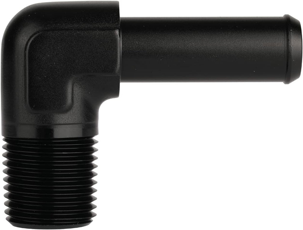 1/2 NPT Male to 5/8" Hose Barb Fitting Adapter 90 Degree Elbow Aluminum Black