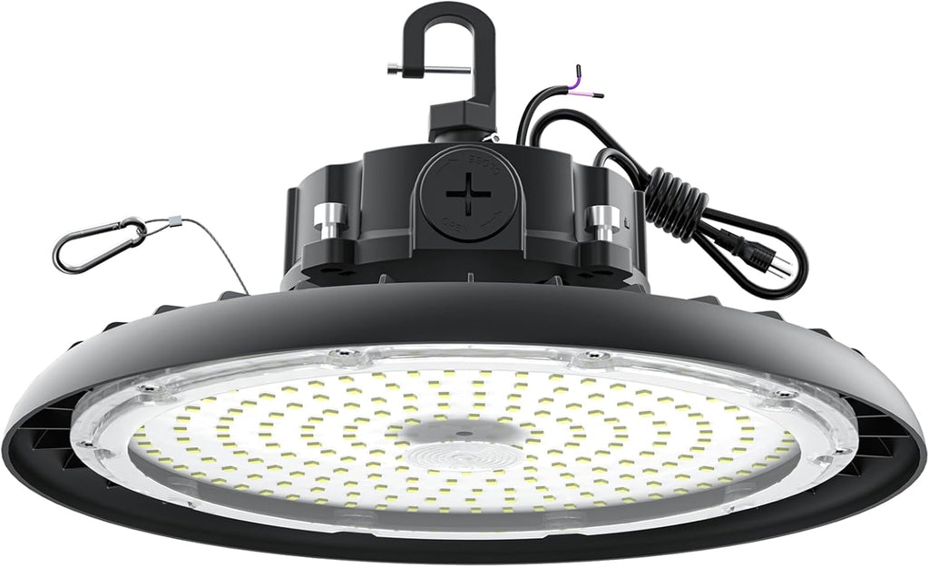 AIKVSXER LED High Bay Lights 180W UFO Shop Lights 32400LM 6000K Commercial Bay Lighting FixtureIP65 5ft Cable Plug & Play for Warehouse Factory Garage Workshop Barn 1 Pack