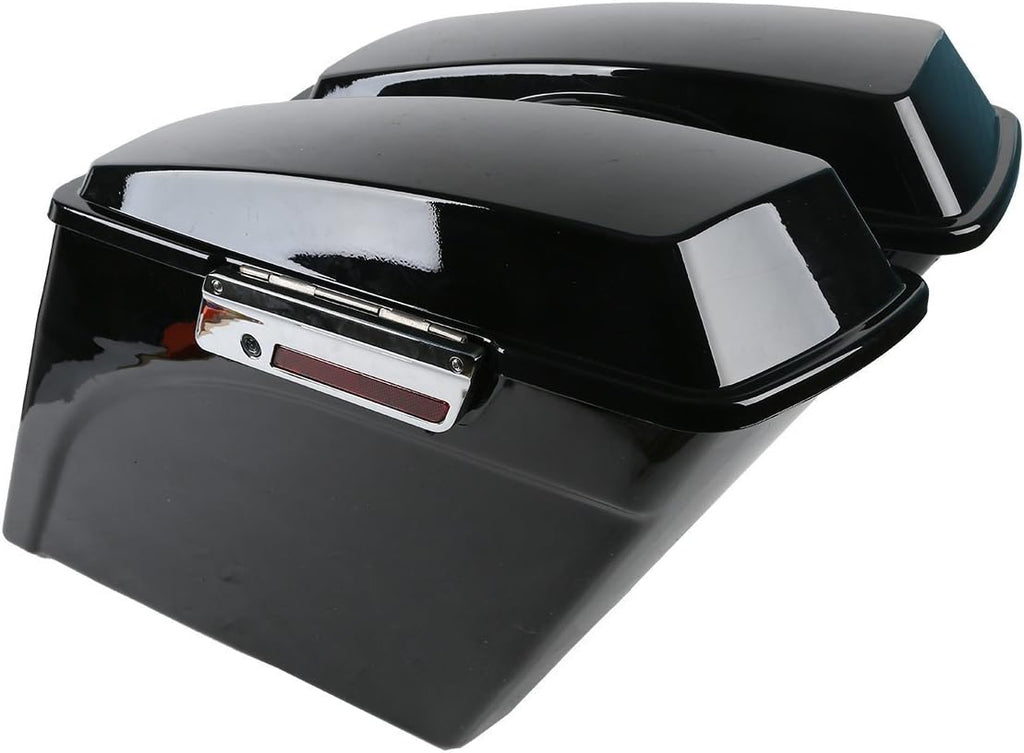 XFMT 5" Vivid Black Stretched Extended Hard Saddlebags Compatible with Harley FLH FLT