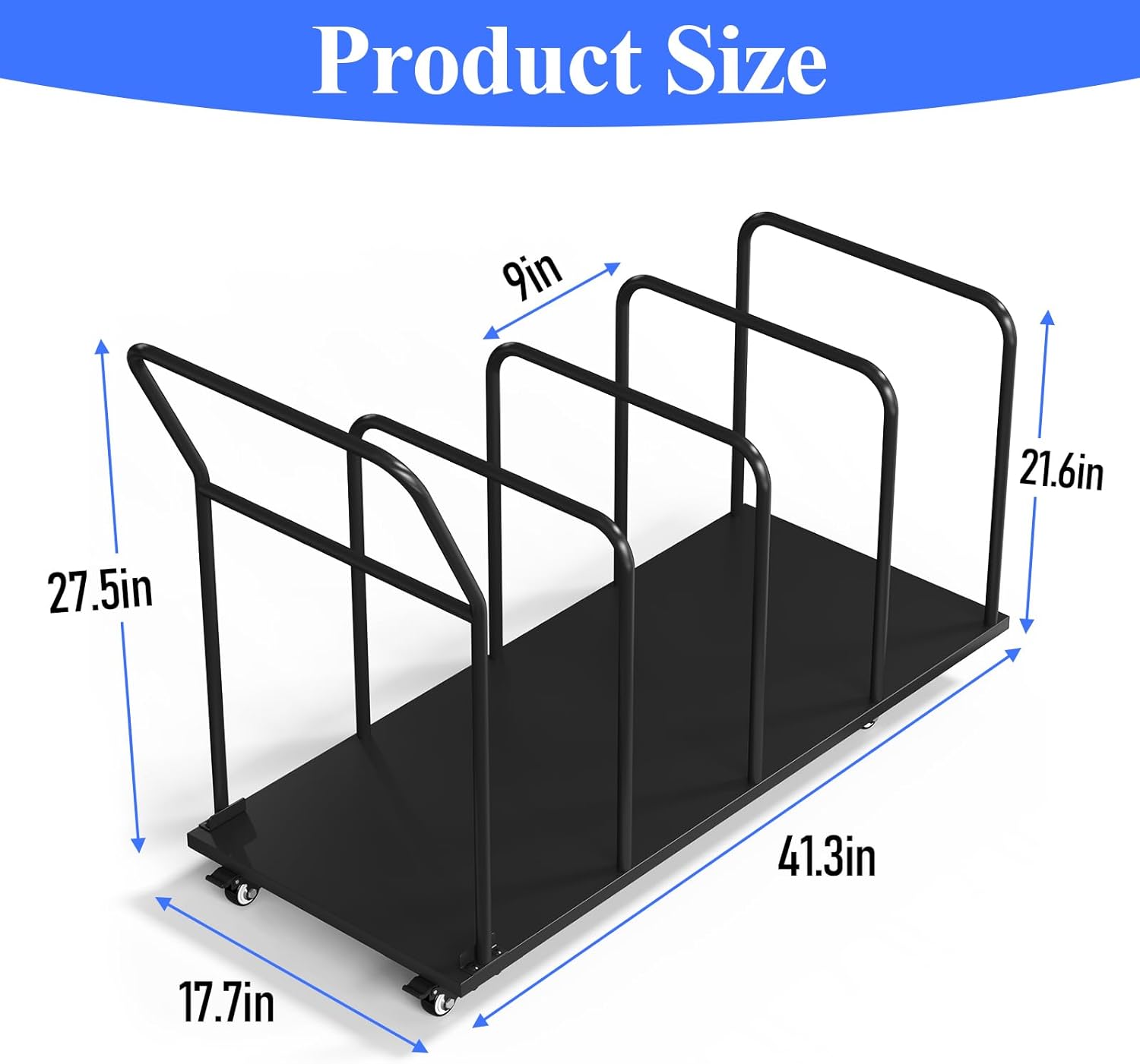 Carton Stand, Carton Storage Rack, Metal Cardboard Box Organizer with Wheels, Heavy Duty Carton Organizer Rack, Cardboard Carton Cart Stand for Home Warehouse (500LBS)
