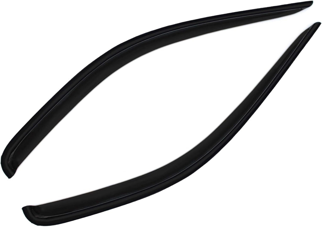Smoke Front Window Visor Compatible with Dodge Dakota Standard Cab 1997-2004 Wind Deflector Sun Rain Guards Outside 2pc 92438