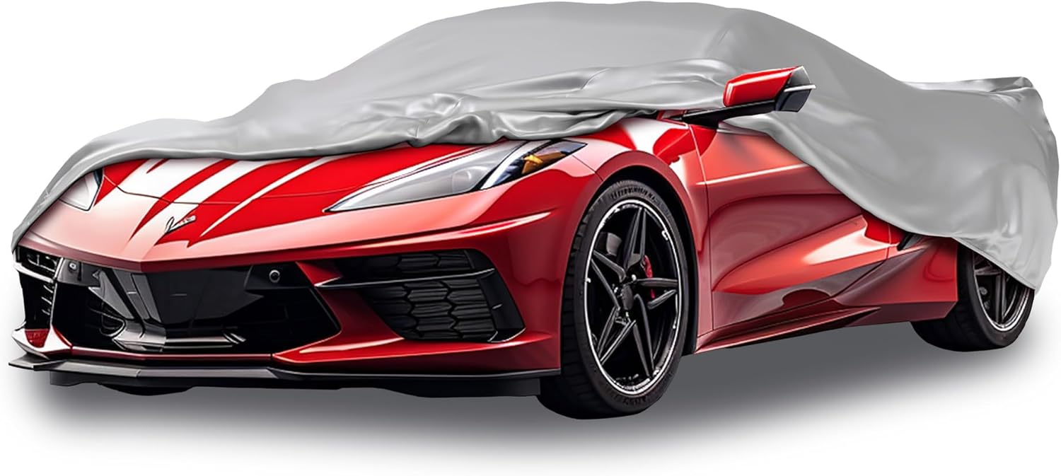 Car Covers Weatherproof Max Car Cover & Warranty Compatible with Chevrolet 2005-2013 Corvette – Outdoor Cover Theft Cable Lock Car Accessories Better Than Waterproof