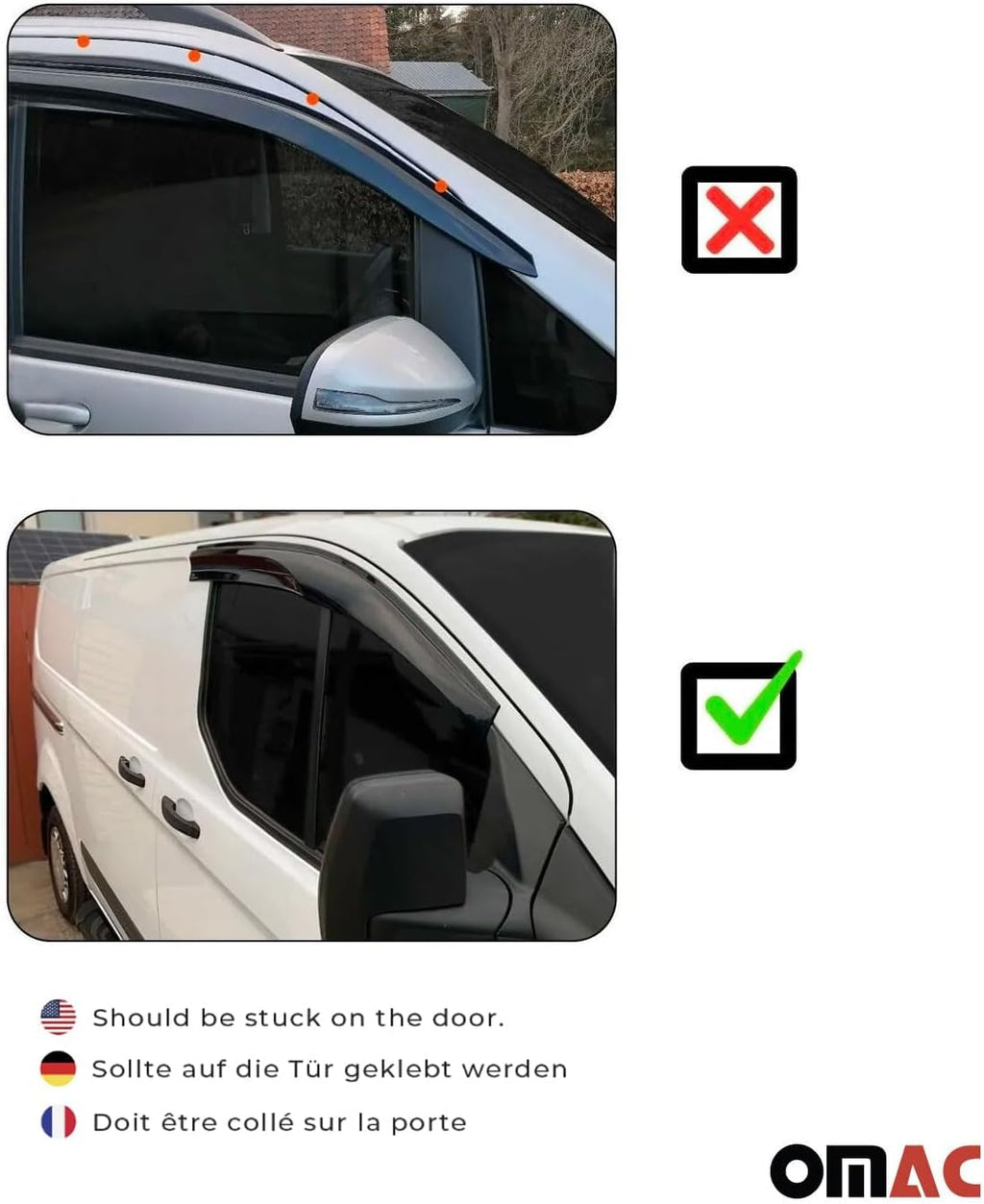 OMAC Window Visor Vent Rain Guard Deflector for Honda Civic 2012-2015 Sedan Smoke 4 Pcs