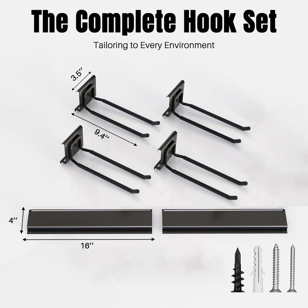 Garage Garden Tool Organizer Wall Mount, Heavy Duty Garage Tool Storage Rack 48 Inches, Max Load 330lb - Shovel, Rake, Folding Chair, Weed Eater Storage