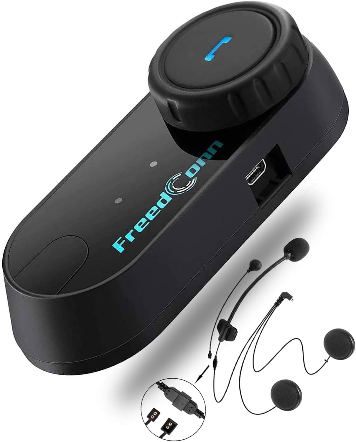 FreedConn Motorcycle Helmet Bluetooth Headset,TCOM VB with Music Sharing 2-Riders 800M Universal Intercom Communication Systems,Waterproof Motobike Interphone/FM/Siri/BT5.0/2 in 1 Mic for All Helmets