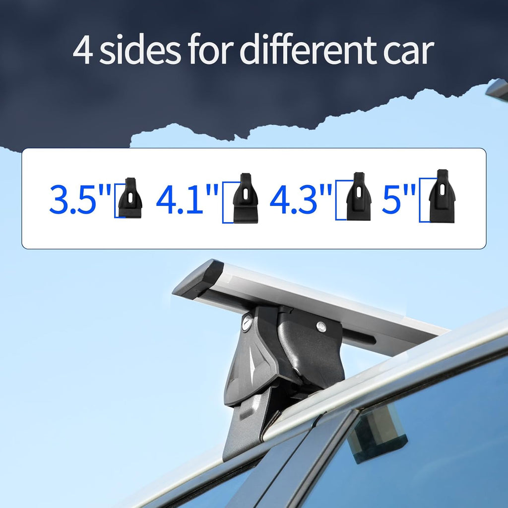 Universal 55" Roof Rack Cross Bars, Adjustable Car Top Roof Rack,Aluminum Locking Crossbars Fit for Car SUV Without Any Types of Side Rails