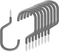 SMARTOLOGY 8 Pack Bike Hanger Storage Hook Rack, Heavy Duty Large Screw in Hooks for Garage Wall and Ceiling Bicycle Storage, Utility Tool Hanger (Gray)