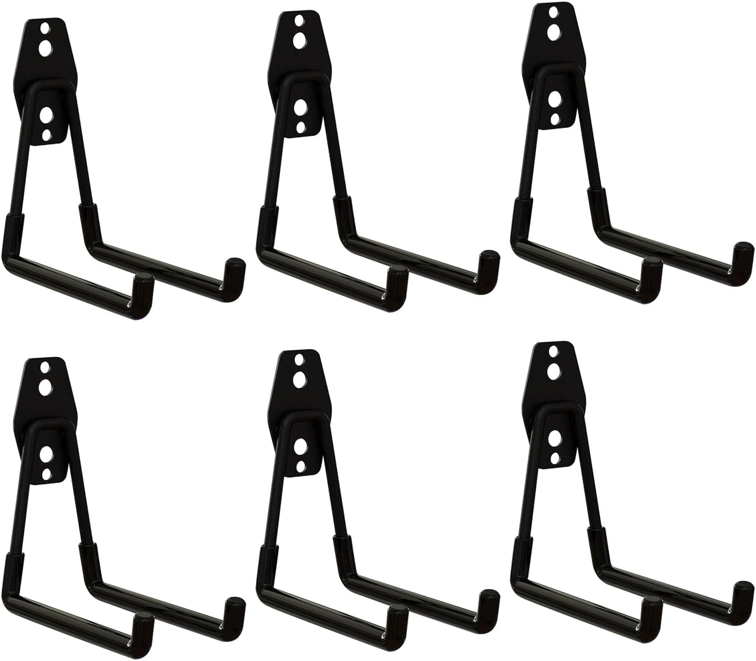 WIN&YING 6 Pack Steel Garage Storage Hooks, Heavy Duty Wall Mounted Storage Hanger, Anti-Slip Tool Organizer for Hanging Ladders, Hose, Bulk Items, Power and Garden