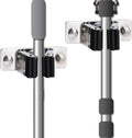 Mop and Broom Holder Wall Mount, 2PCS Heavy Duty Stainless Steel Broom Hanger Wall Mounted Broom Organizer Garage Organization Tool Organizer Storage for Laundry Room Home Garden Garage