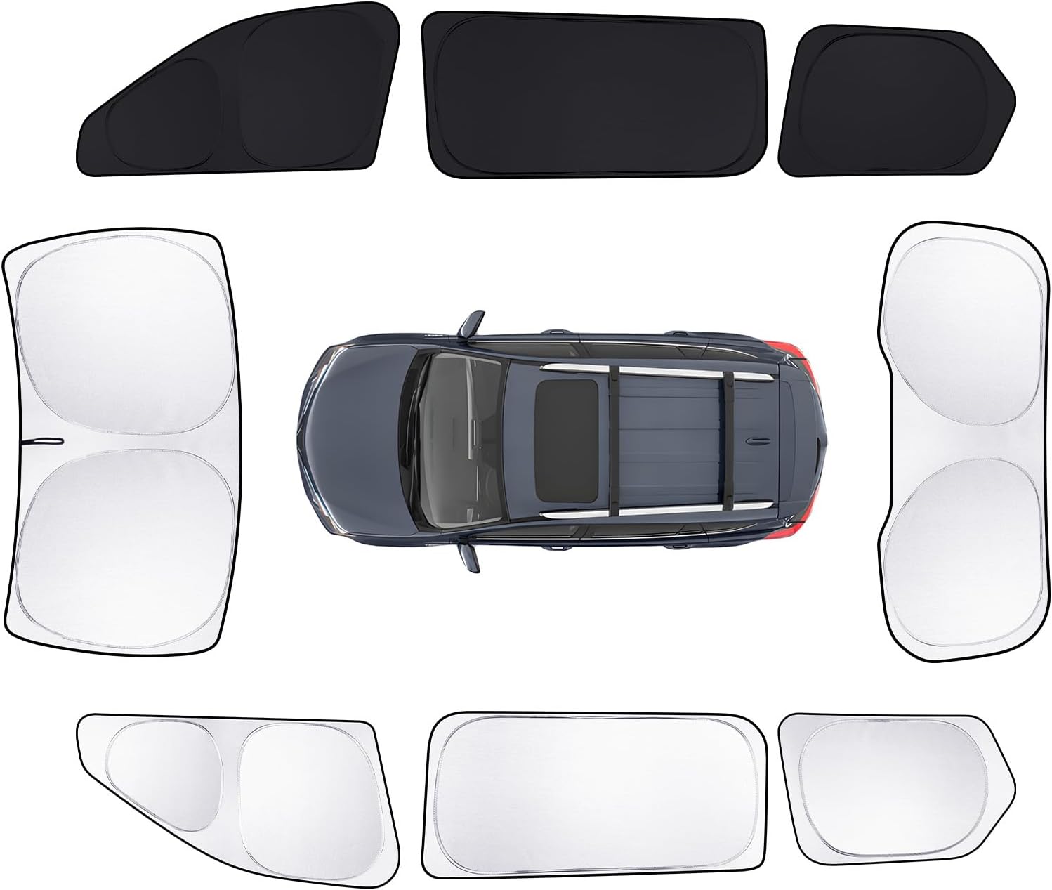 8pcs Car Window Shades for Grand Cherokee 22-25 Accessories,Windshield Side Rear Full Sunshade,Sun Visor UV Blocking, Privacy Protection for Camping Outdoor(Not for Cherokee L&Jeep Cherokee)