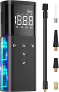 Tire Inflator Portable Air Compressor, Air Pump for Car Tires, Cordless Air Compressor 120 PSI - One Click Smart, Tire Pump for Car, Motorcycle, Bicycle, Balls, with Pressure Gauge, LED Light