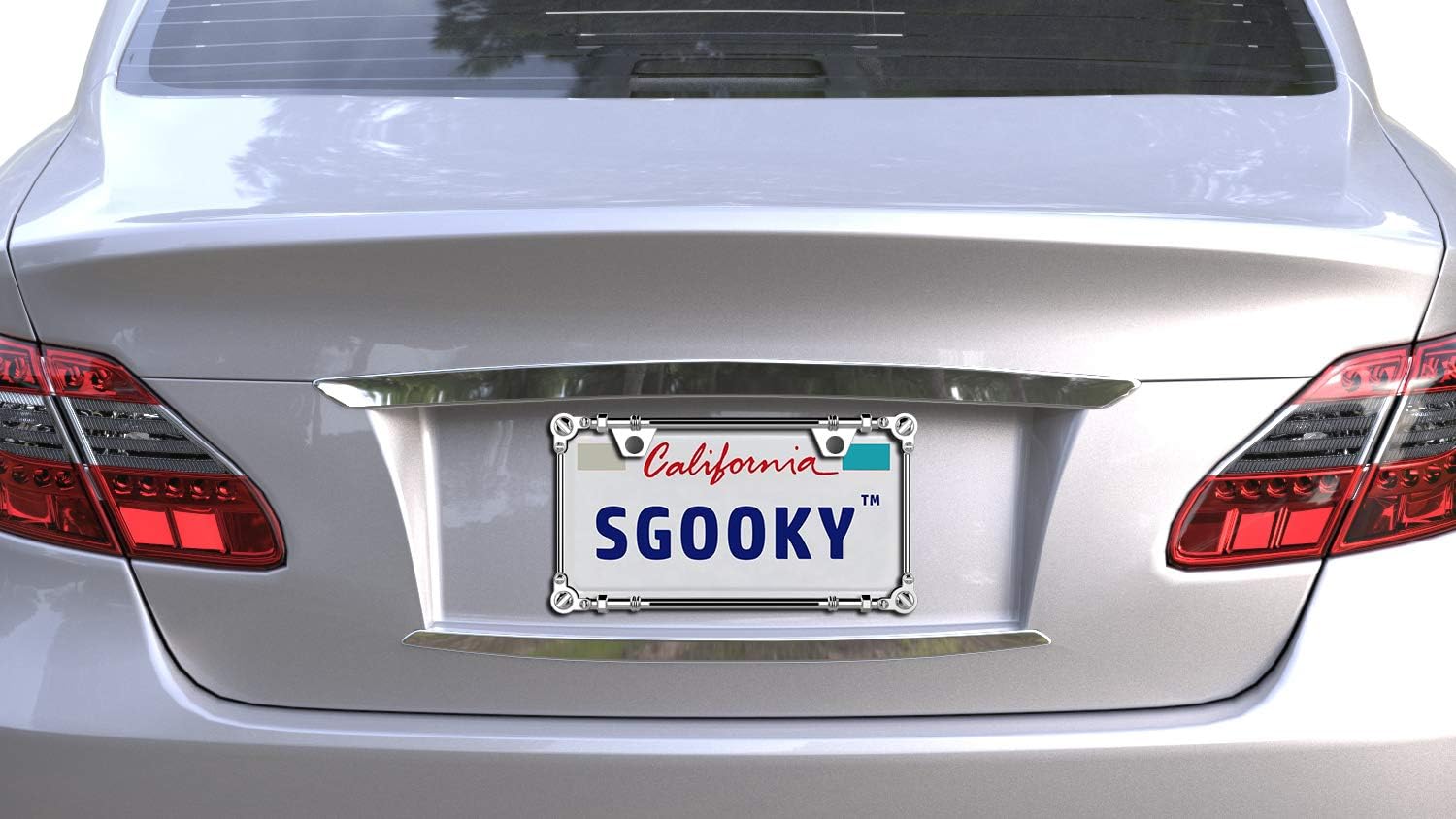 3D Chrome License Plate Frames, Pure Zinc Alloy Metal (Screw Pattern)