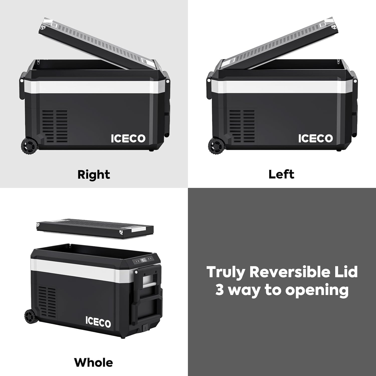 ICECO JP30 Pro 12 Volt Refrigerator, Portable Fridge Freezer Powered by SECOP Compressor, 31 Quart Car Fridge 12/24V DC 110~240 Volt AC, -4℉-68℉, Refrigerator for Car, Camping and Home Use