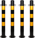 Safety Barrier Bollard for Driveways, Parking Bollard for Warehouse, Traffic Barricade Cones, Parking Stopper for Garage, for Construction Sites etc(Black (4PCS))