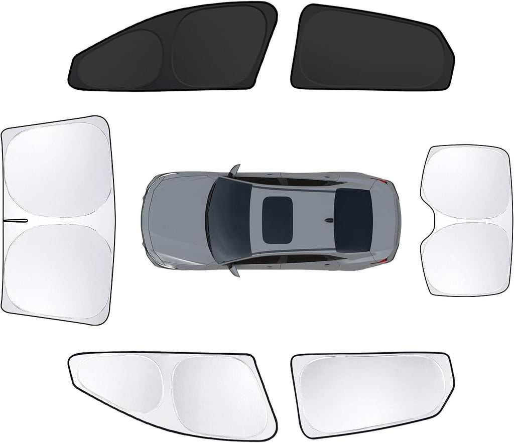 6pcs Car Window Shades for Hyundai Elantra2021-2024 2025 Accessories,Windshield Side Rear Full Sunshade,Sun Visor UV Blocking, Privacy Protection and Blackout for Camping Outdoor