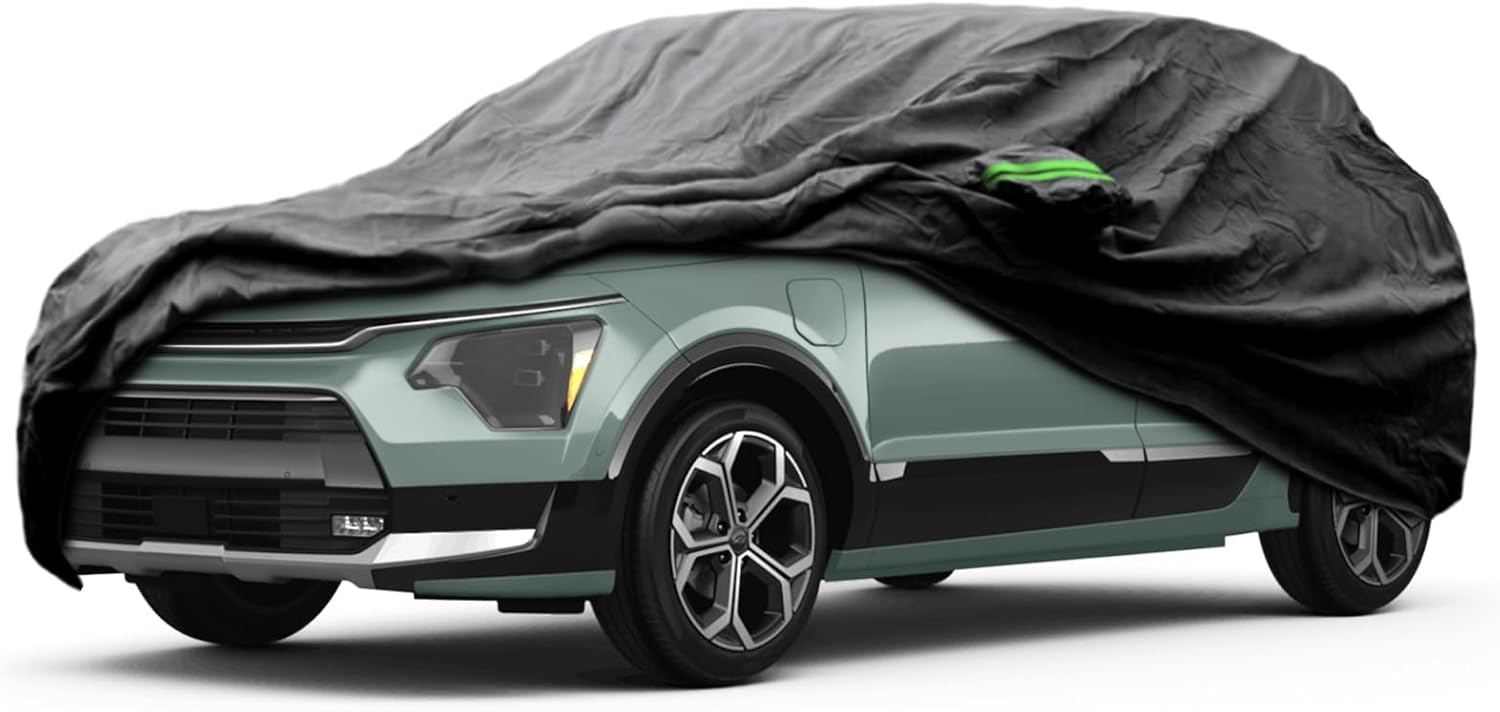 Proadsy 2025 Upgrade Car Cover Custom Fit for 2017-2025 Kia NIRO NIRO EV/Hybrid, Waterproof All Weather for Automobiles, Full Exterior Cover Rain Snow Sun Protector Indoor Outdoor Car Cover
