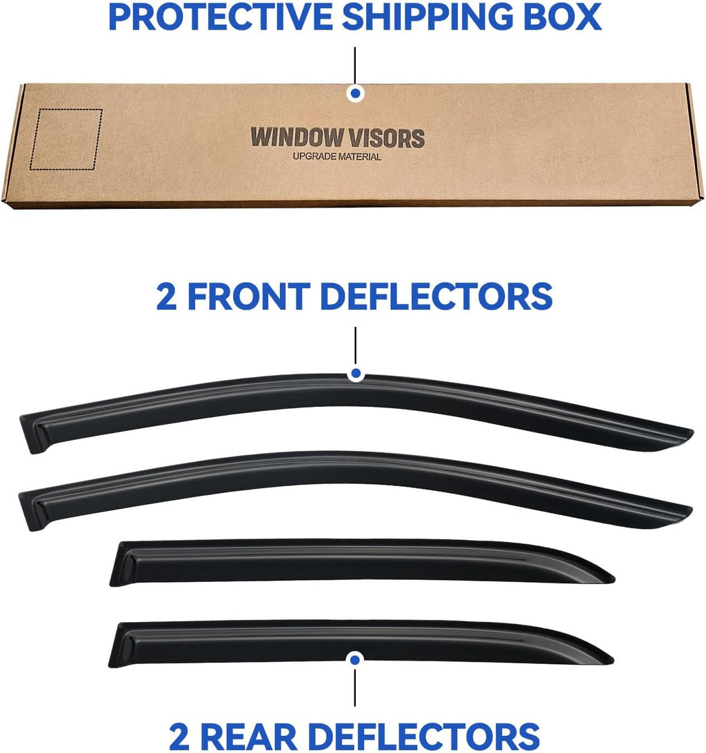 Window Visors Rain Guards Shield for 2003-2007 Honda Accord, Out-Channel Window Vent Wind Deflectors Visors Shades for Honda Accord 03 04 05 06 07