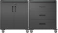 Metal Tool Cabinet,Garage Storage Cabinet System,Wall Cabinet & Locking Rolling Tool Cabinet with Doors and Adjustable Shelves,Steel Tool Cabinets for Home,Office (2 Pcs-StyleC, Black)