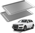 2 Pcs Under Car Oil Pans for Changing Oil, Motorcycle Automotive Oil Change Pan Silver Rust Resistant Drip Tray, Oil Catch Pan Replacement Tray for Garage Machinery Supplies (23.5 x 15.6 Inch)