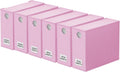 SpaceAid 6 Pack Bed Sheet Organizers and Storage, Foldable Sheet Organizer with Window for Linen Closet, Set Folder Keeper for Queen & King Size Bedding Storage (Pink)
