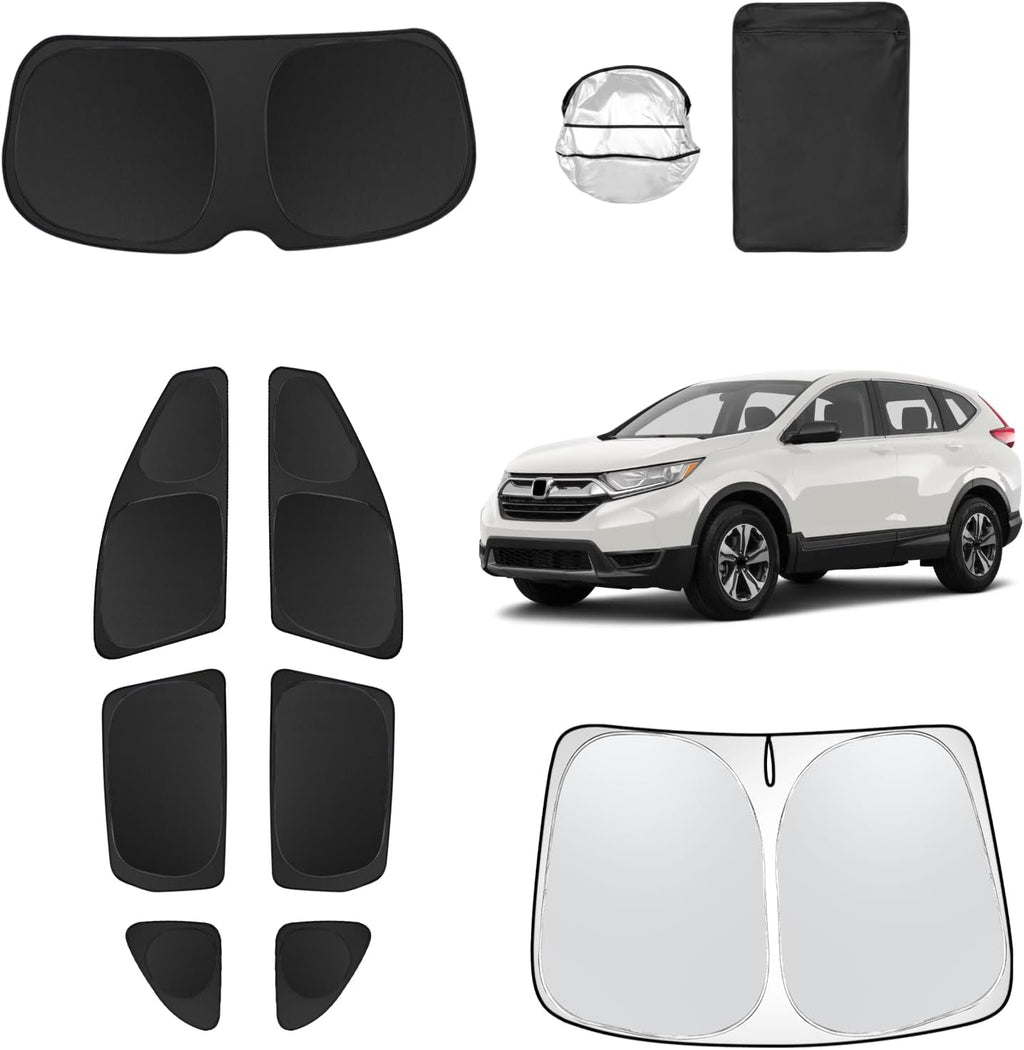 8pcs Car Window Shades for Honda CR-V CRV 2017-2022 Accessories,Windshield Side Rear Full Sunshade,Sun Visor UV Blocking, Privacy Protection and Blackout for Camping Outdoor