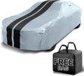 iCarCover Custom Car Cover for Buick Regal (1973-1977) Waterproof All-Weather Rain Snow UV Sun Protector Full Exterior Indoor Outdoor Car Cover (Stripe - Gray/Black)