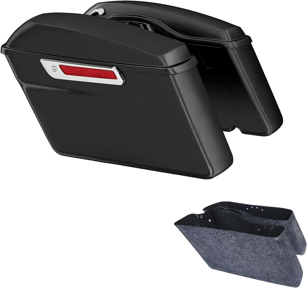 XFMT Motorcycle Hard Saddlebags Matte Black Saddle Bags Trunk W/Latches For Harley Touring Road King Street Glide Road Glide Electra Glide Ultra Classic 2014-2024