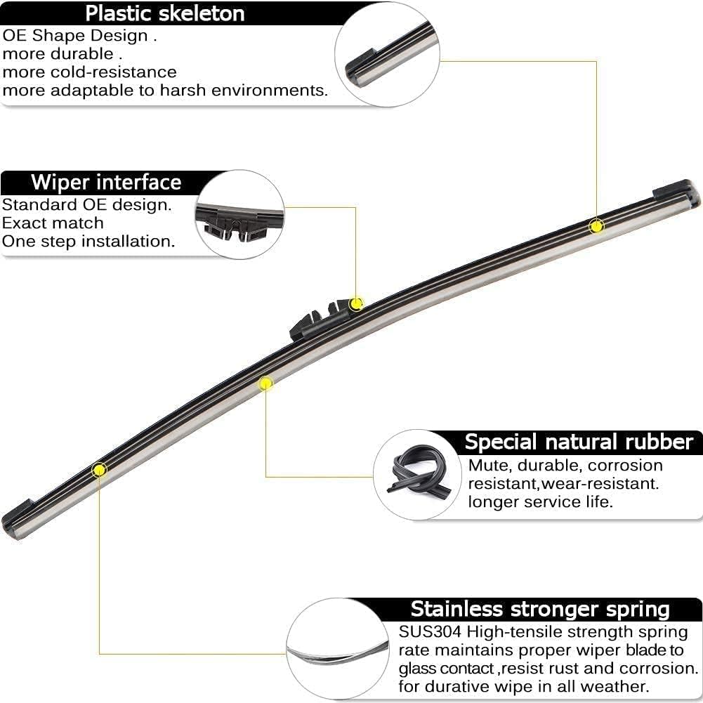 AUTOBOO 28"+28" Windshield Wipers with 15 Inch Rear Wiper Blade Replacement for Ford edge 2015 2016 2017 2018 2019 2020 2021 2022 2023-Original Factory Quality (Pack of 3)