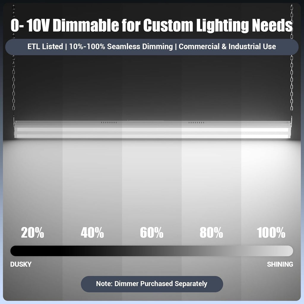 LED Linear Shop Lights 300W, 45000LM Led High Bay Lights 5000K Daylight 120-277V,Led Garage Light for Shop Workshop Store Commercial Supermarket Warehouse Basement Exhibition Room ETL-2Pack