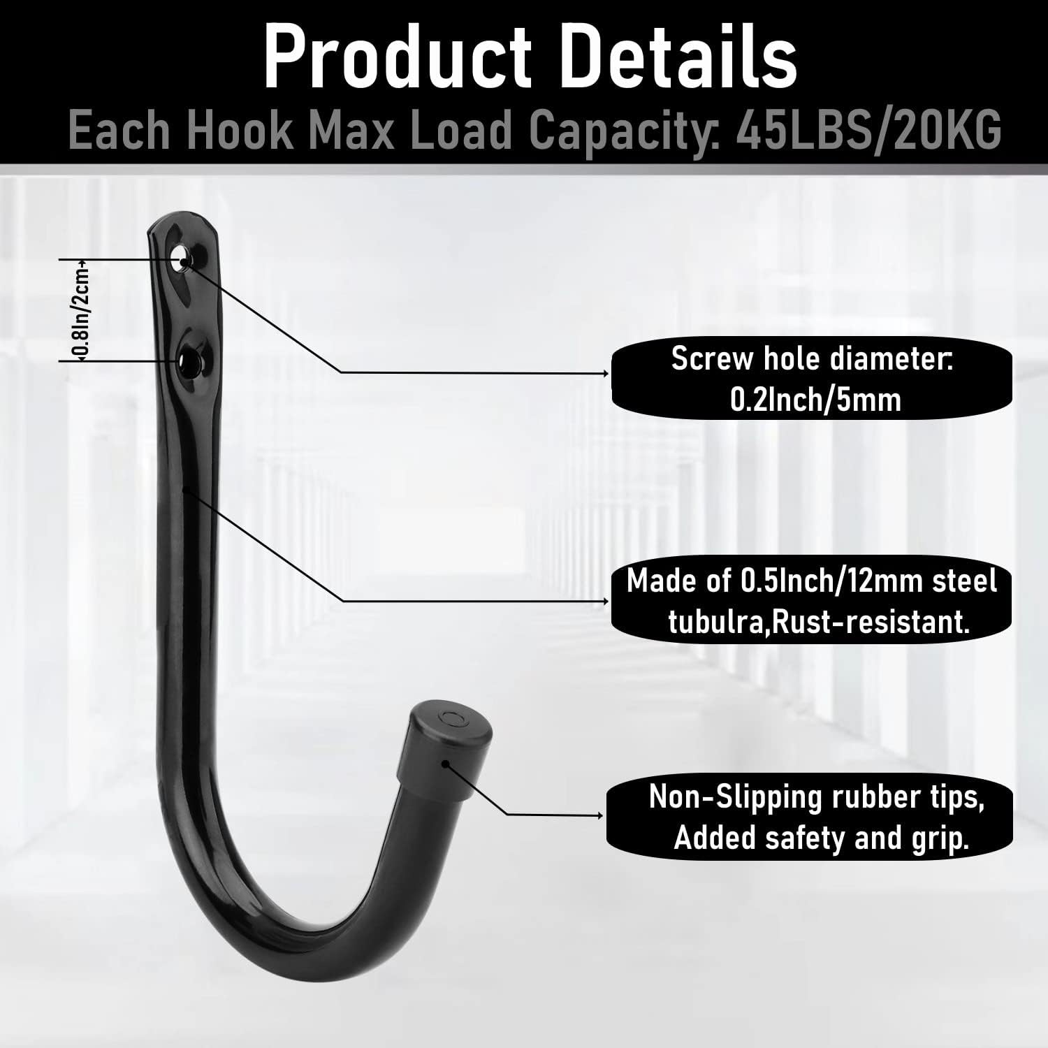 Garage Storage Hooks 3.5Inch Heavy Duty Wall Mounted Garage Utility Hooks 12 Pack Hangers Great for Tools Bikes Ladders Chairs