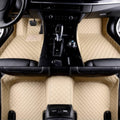Custom All-Weather Protection Luxury Leather Floor Mats for Cars SUVs Trucks According Anti-Slip Leather Floor mats ﻿ (9,Beige)