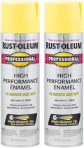 Rust-Oleum 7543838 Professional High Performance Enamel Spray Paint, 15 Oz, Gloss Safety Yellow (Pack of 2)