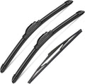 3 Wipers Set for Scion XB 2008 2009 2010 2011 2012 2013 2014 2015, Windshield Wiper Blades Original Equipment Replacement Front and Rear- 22"/20"/14A" (Pack of 3) J- HOOK